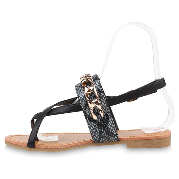 Stiefelparadies Damen Zehentrenner in Schwarz