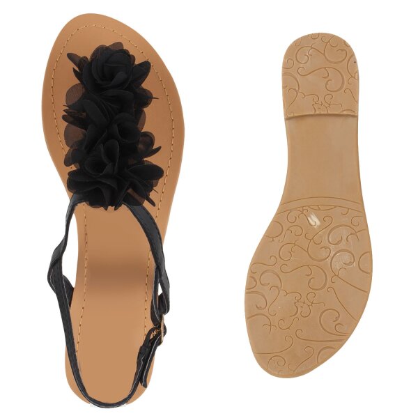 Stiefelparadies Damen Zehentrenner In Schwarz