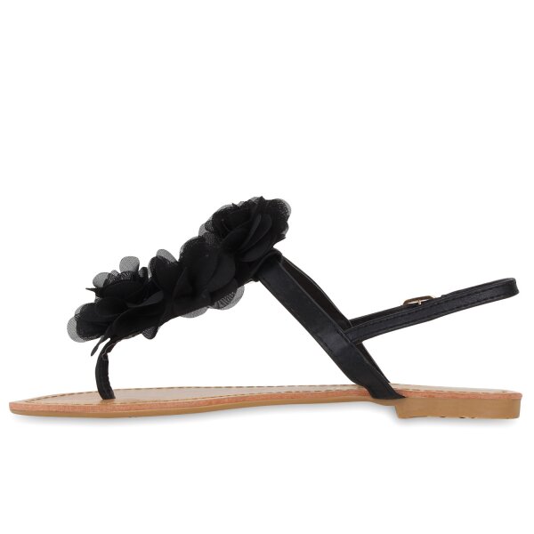 Stiefelparadies Damen Zehentrenner in Schwarz