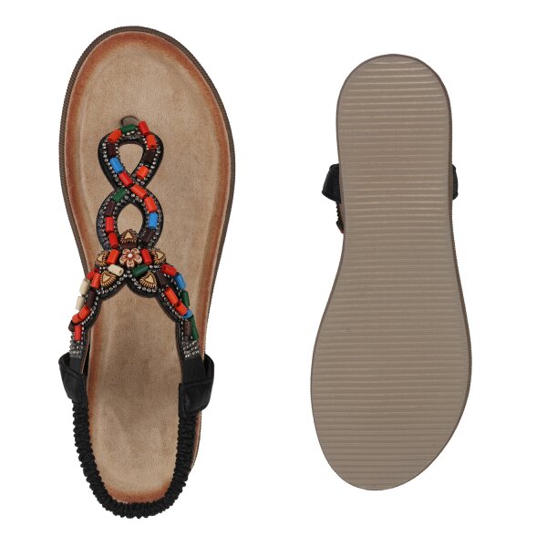 Stiefelparadies Damen Zehentrenner In Schwarz