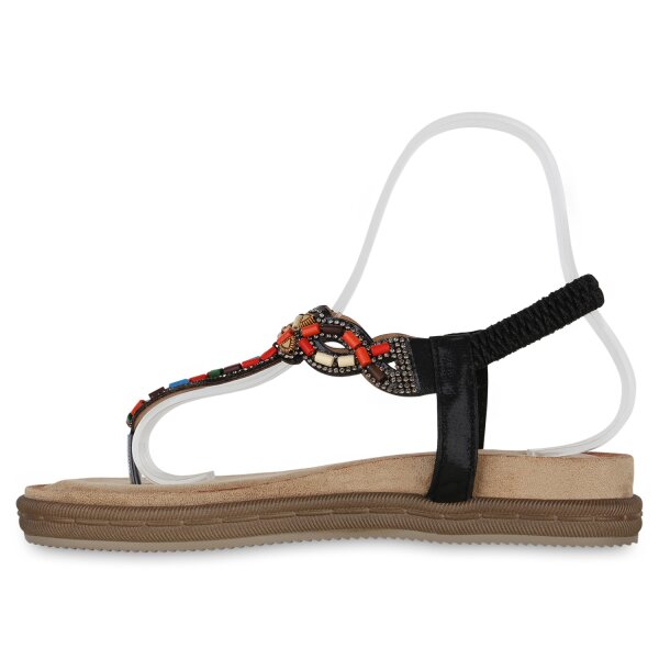 Stiefelparadies Damen Zehentrenner in Schwarz