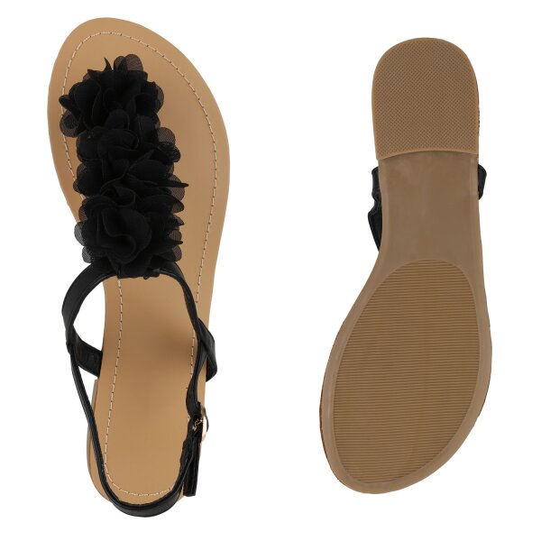 Stiefelparadies Damen Zehentrenner In Schwarz