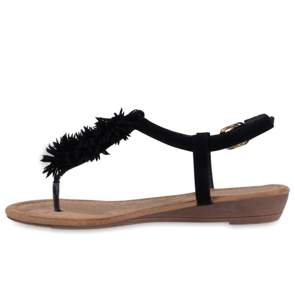 Stiefelparadies Damen Zehentrenner in Schwarz