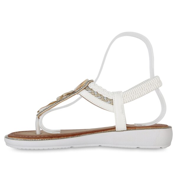 Stiefelparadies Damen Zehentrenner in Weiss