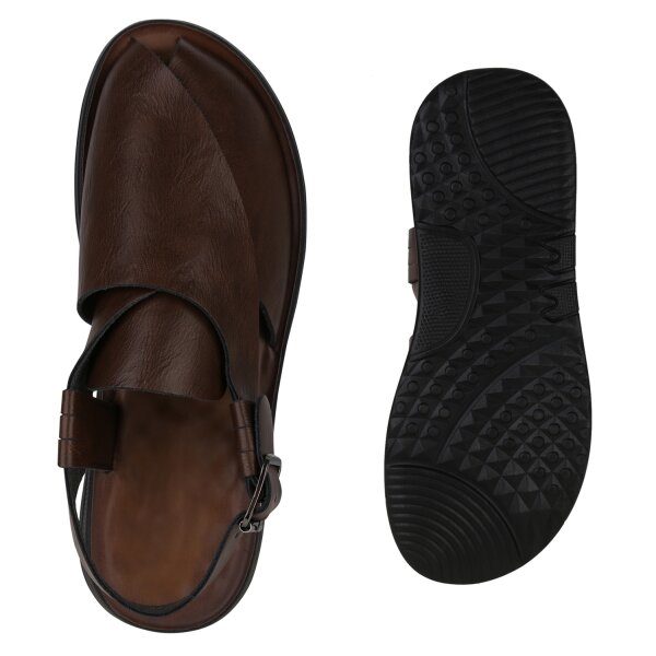 Stiefelparadies Herren Komfort Sandalen In Braun