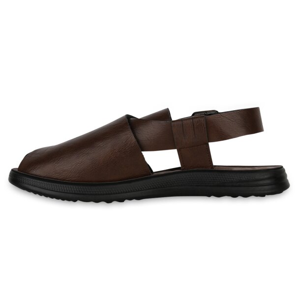 Stiefelparadies Herren Komfort Sandalen in Braun