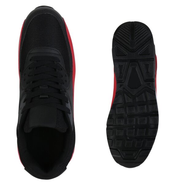 Stiefelparadies Herren Laufschuhe In Schwarz Rot