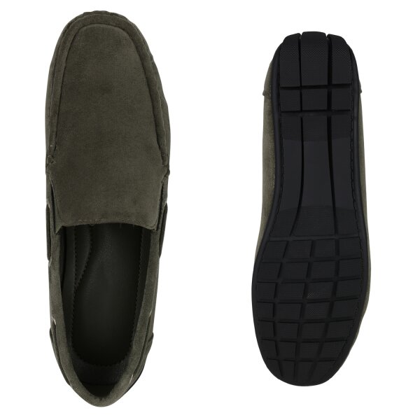 Stiefelparadies Herren Mokassins In Olivgrün
