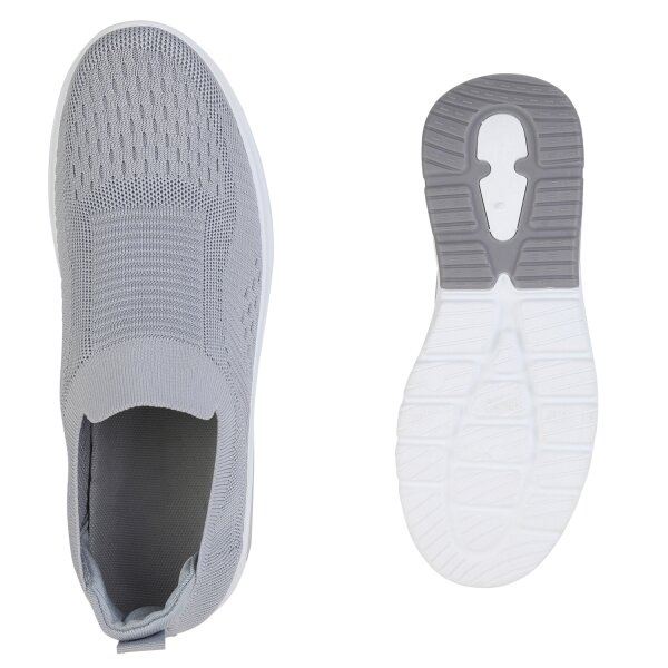 Stiefelparadies Herren Slip Ons In Grau