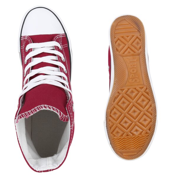 Stiefelparadies Herren Sneaker High In Dunkelrot