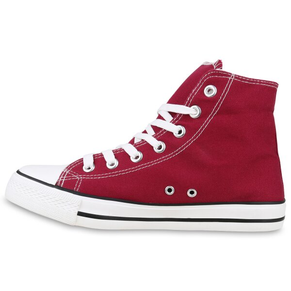 Stiefelparadies Herren Sneaker high in Dunkelrot
