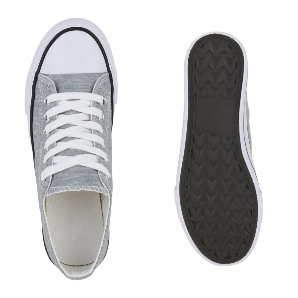 Stiefelparadies Herren Sneaker Low In Hellgrau