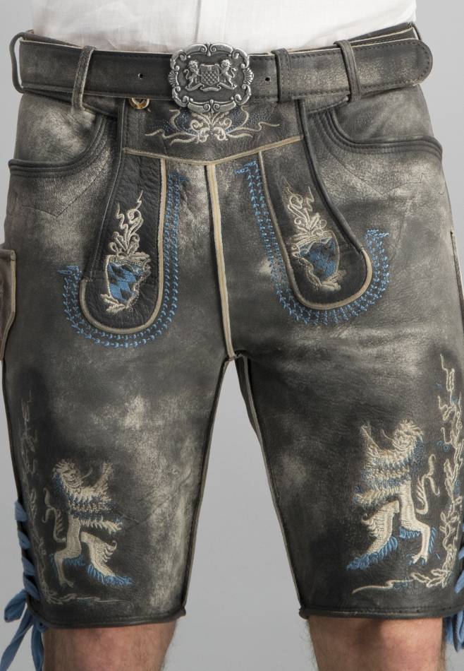 Stockerpoint Hose Bayern Bua Grau Antik Gespeckt 42