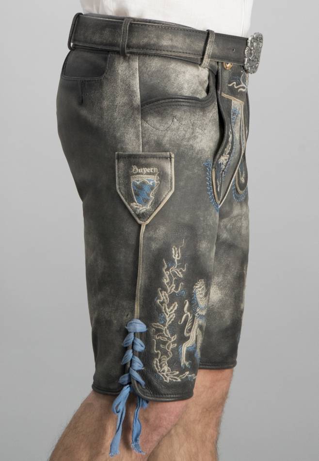 Stockerpoint Hose Bayern Bua Grau Antik Gespeckt 42