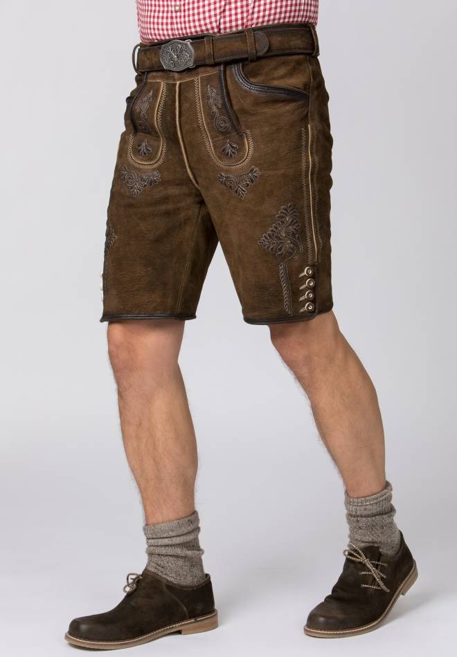 Stockerpoint Lederhose Bertl Stein Geäscht-natur 44