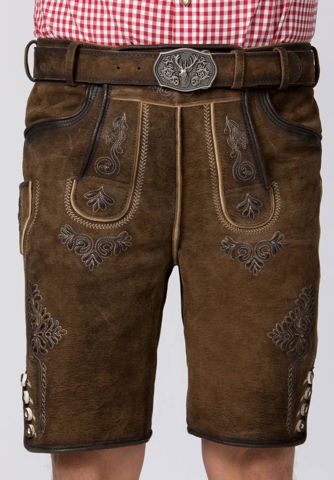 Stockerpoint Lederhose Bertl Stein Geäscht-natur 44