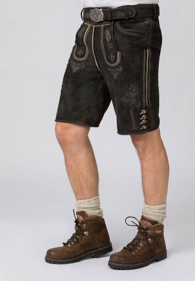 Stockerpoint Lederhose Bertl Graphit Gespeckt 44