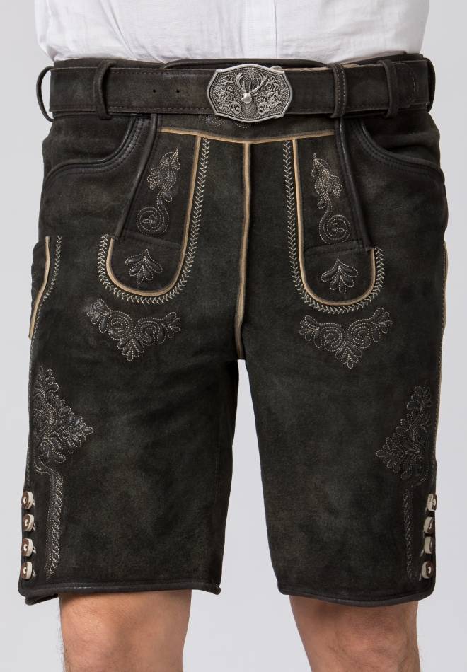 Stockerpoint Lederhose Bertl Graphit Gespeckt 44