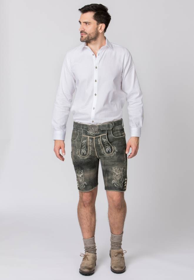 Stockerpoint Lederhose Lee grau gespeckt 58