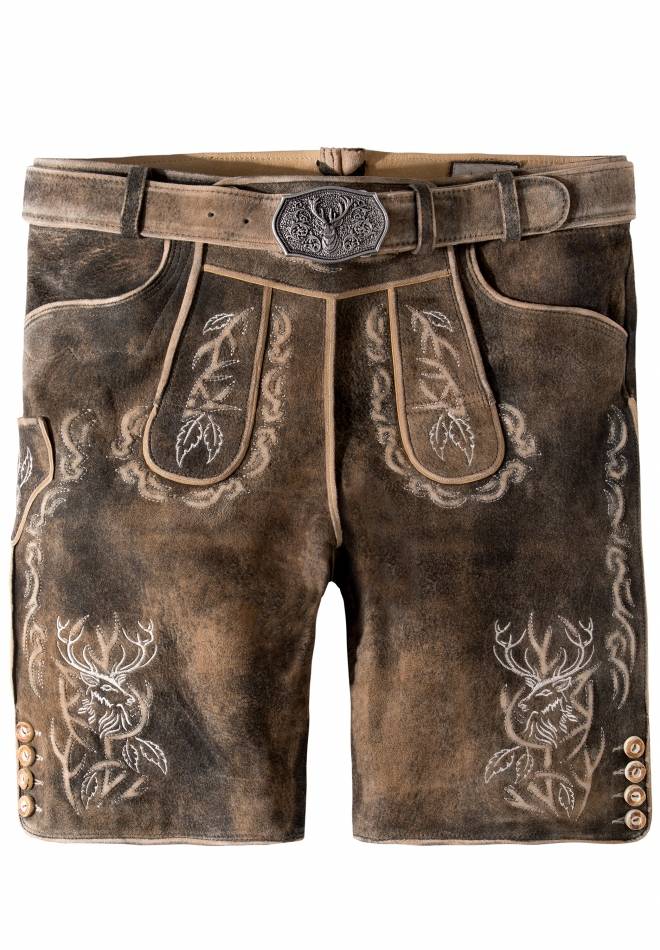 Stockerpoint Lederhose Lee sepia raw 44