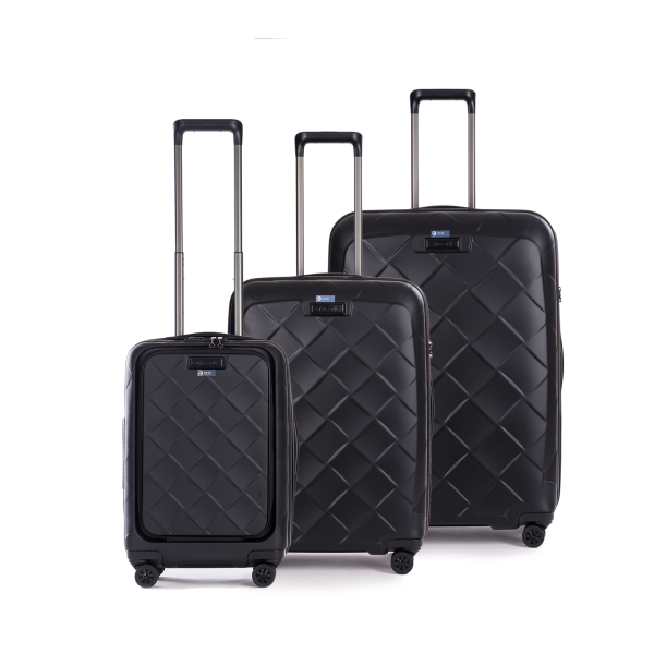 Stratic Leather&More - Koffer-Set 3-teilig (S Mit Vortasche, M, L) Rose