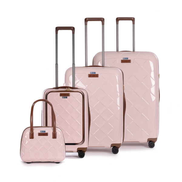 Stratic Leather&More - Koffer-Set 4-teilig (S mit Vortasche, M, L, BC) rose