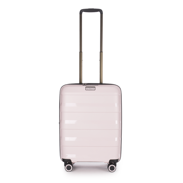 Stratic Straw + - Hartschalen Koffer S (55 Cm), 4 Doppelrollen, TSA Schloss, Reißverschlussvariante, Erweiterungsfalte Rose