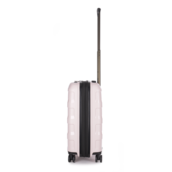 Stratic Straw + - Hartschalen Koffer S (55 Cm), 4 Doppelrollen, TSA Schloss, Reißverschlussvariante, Erweiterungsfalte Rose