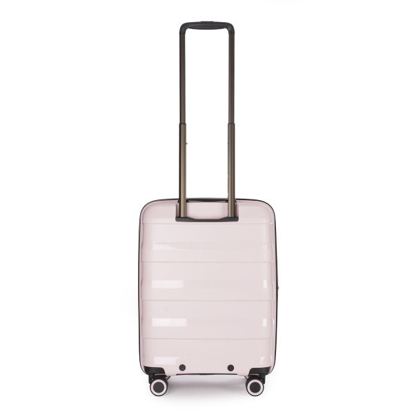 Stratic Straw + - Hartschalen Koffer S (55 Cm), 4 Doppelrollen, TSA Schloss, Reißverschlussvariante, Erweiterungsfalte Rose