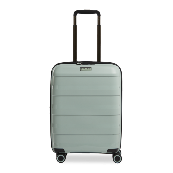 Stratic Straw + - Hartschalen Koffer S (55 cm), 4 Doppelrollen, TSA Schloss, Reißverschlussvariante, Erweiterungsfalte rose