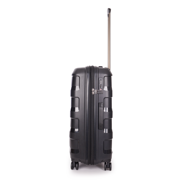 Stratic STRAW + - Koffer-Set 3-teilig Hartschalen-Koffer (S, M, L), 4 Rollen, TSA Schloss, Umweltfreundlich Black