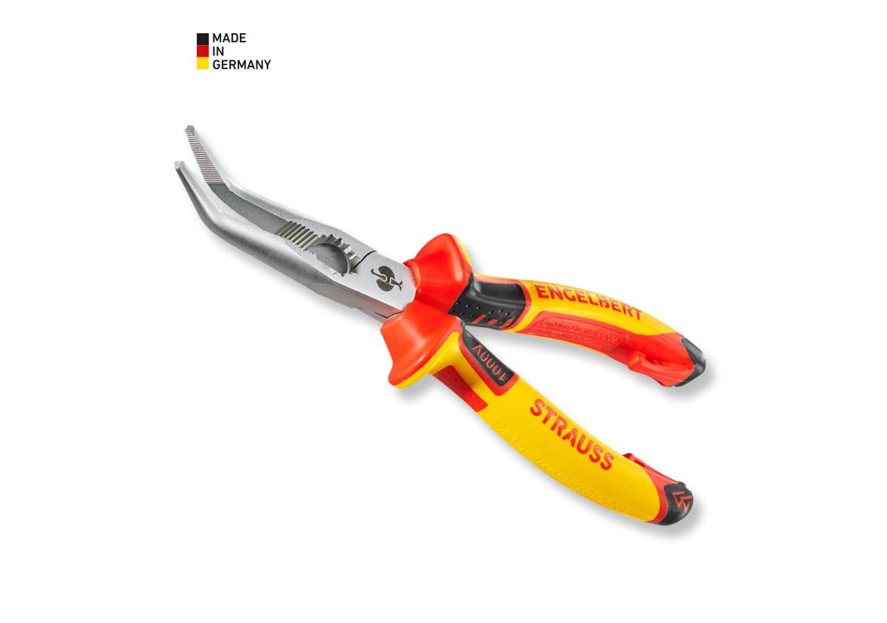 Strauss e.s. Flachrundzange mit Schneide,gebogen VDE