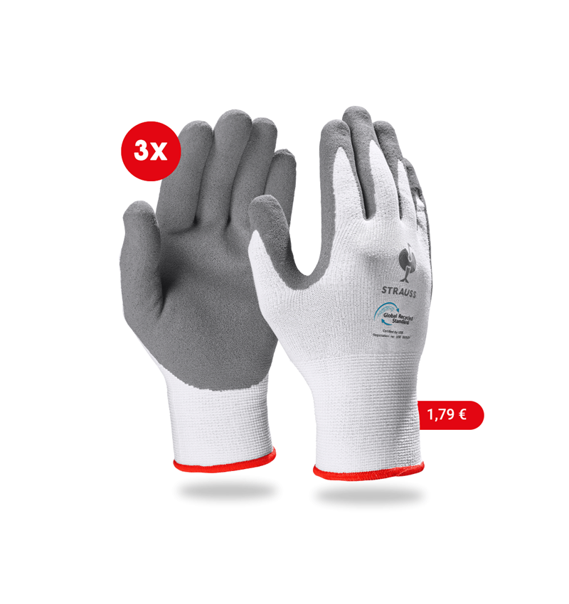 Strauss E.s. Nitrilschaum-Handschuhe Recycled, 3 Paar