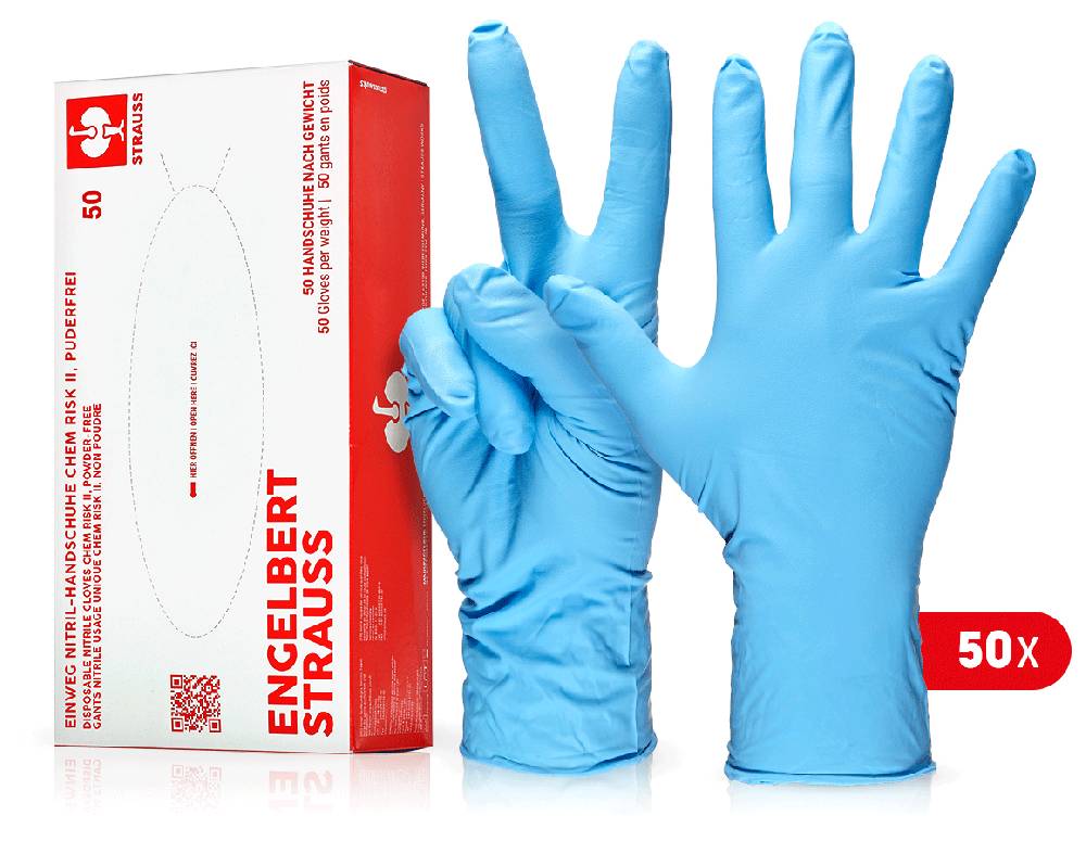Strauss Einweg Nitril-Handschuhe Chem Risk II,puderfrei