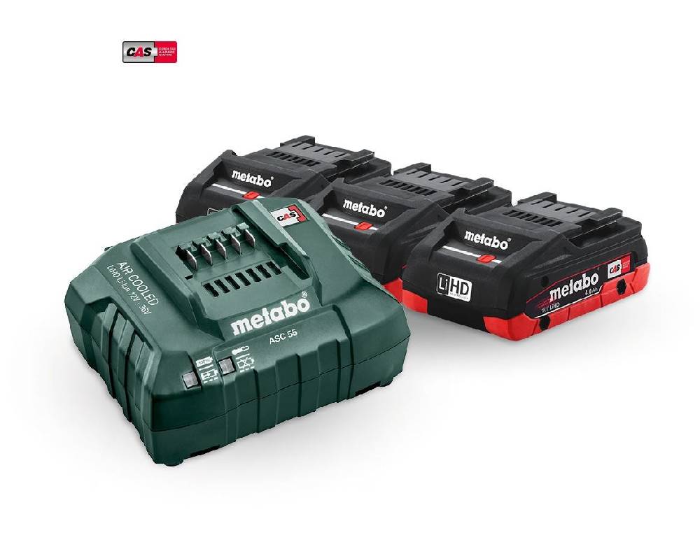 Strauss Metabo Akku-Pack 3x 4,0 LiHD Akkus + Ladegerät