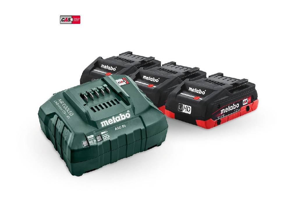 Strauss Metabo Akku-Pack 3x 4,0 LiHD Akkus + Ladegerät