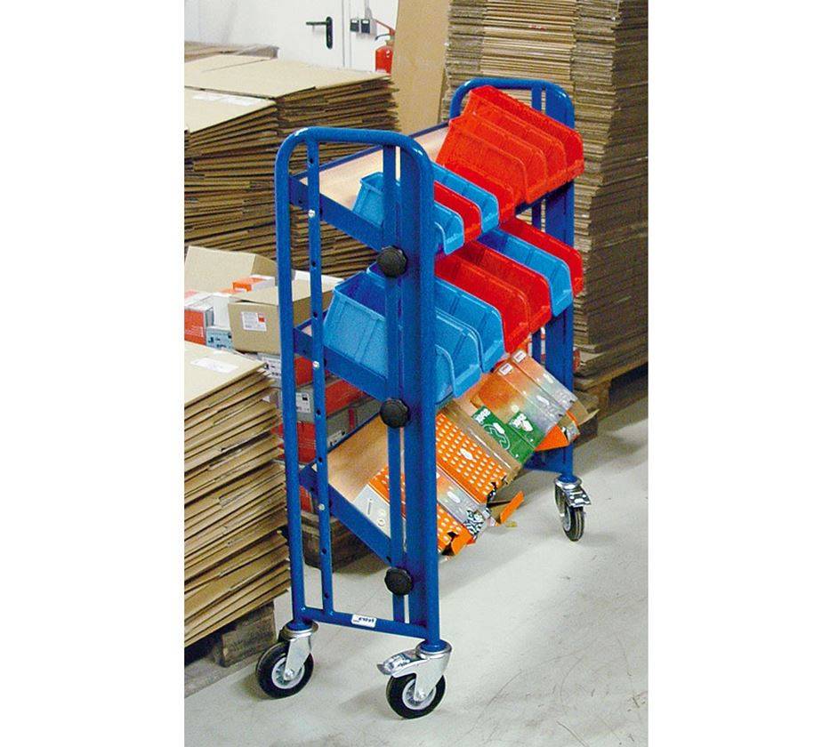 Strauss Montagewagen, zweiseitig mit 4 zweiteiligen Etagen