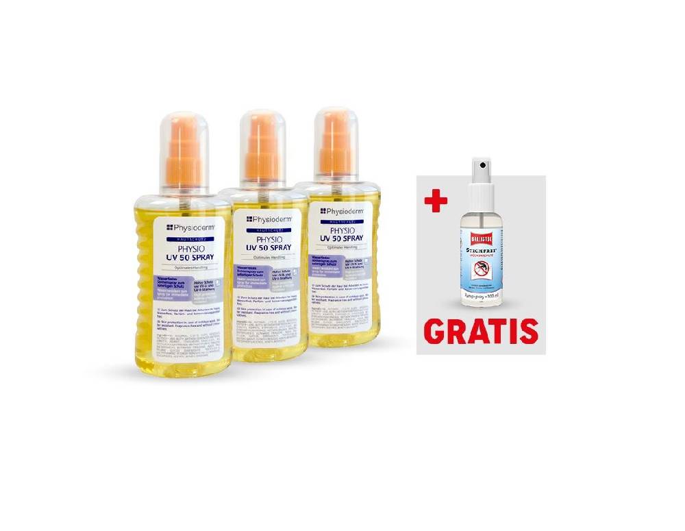 Strauss 3x UV Sonnenschutzspray LSF 50 + Ballistol