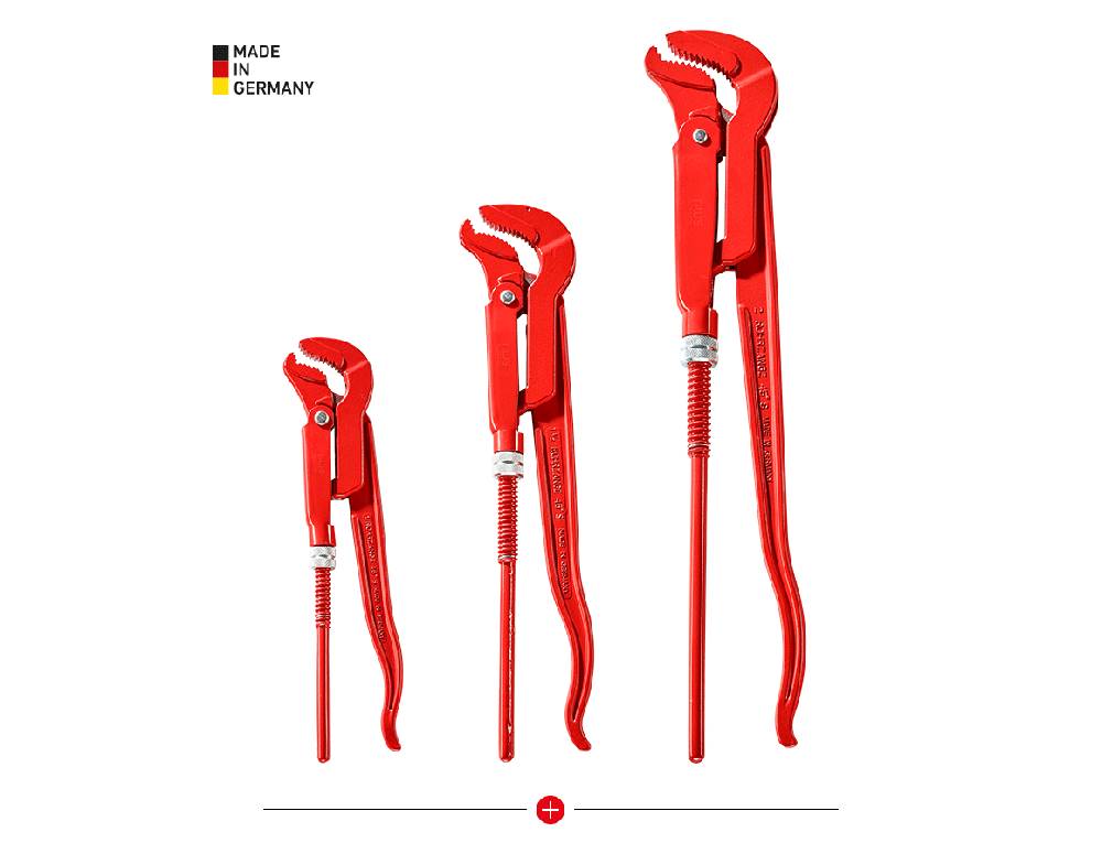 Strauss Aktion: Eckrohrzangen S-Maul Satz, 3tlg