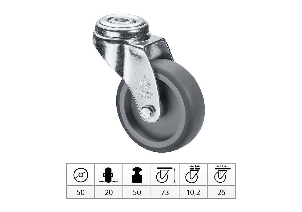 Strauss Apparaterollen mit Rückenloch-Lenkrolle