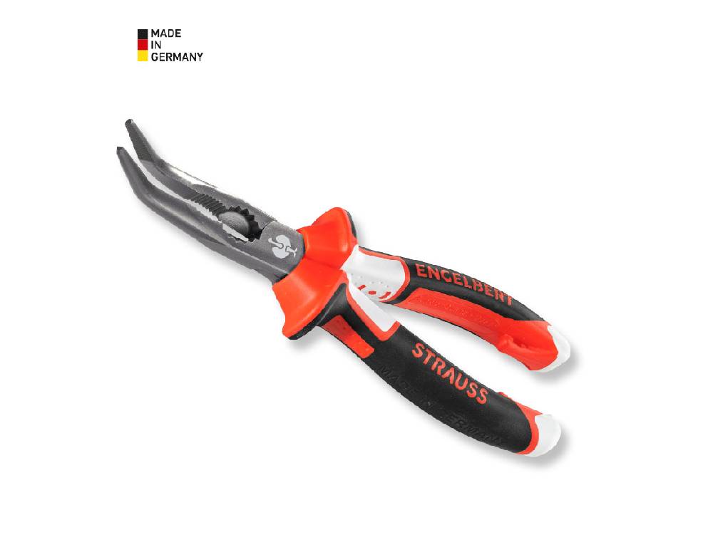 Strauss E.s. Flachrundzange Mit Schneide, Gebogen