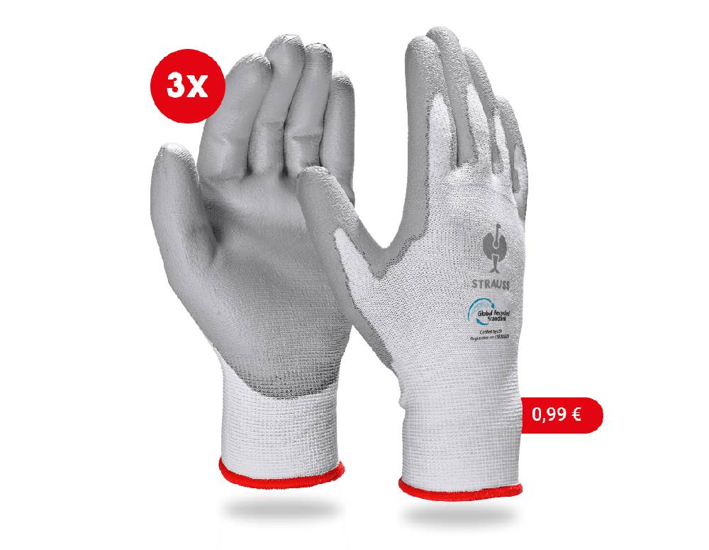Strauss E.s. PU-Handschuhe Recycled, 3 Paar
