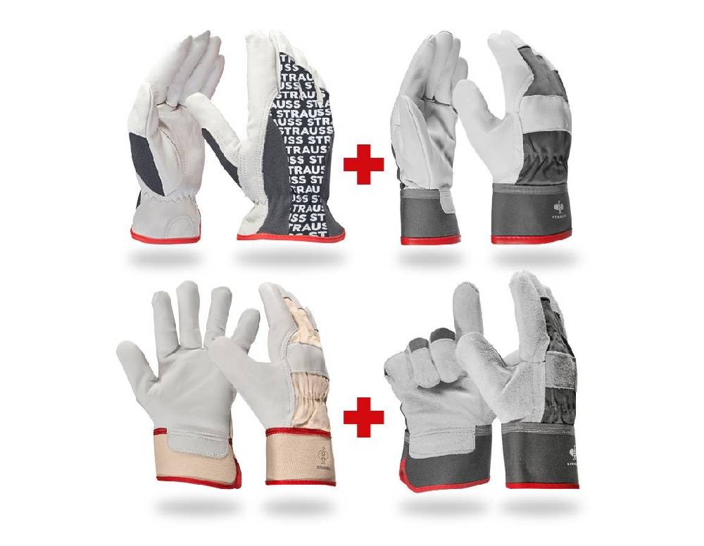 Strauss Handschuh- Profi Set Leder