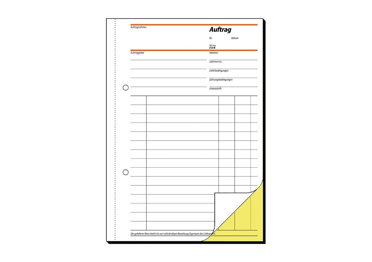 Strauss Sigel Formularbücher Auftragsbuch
