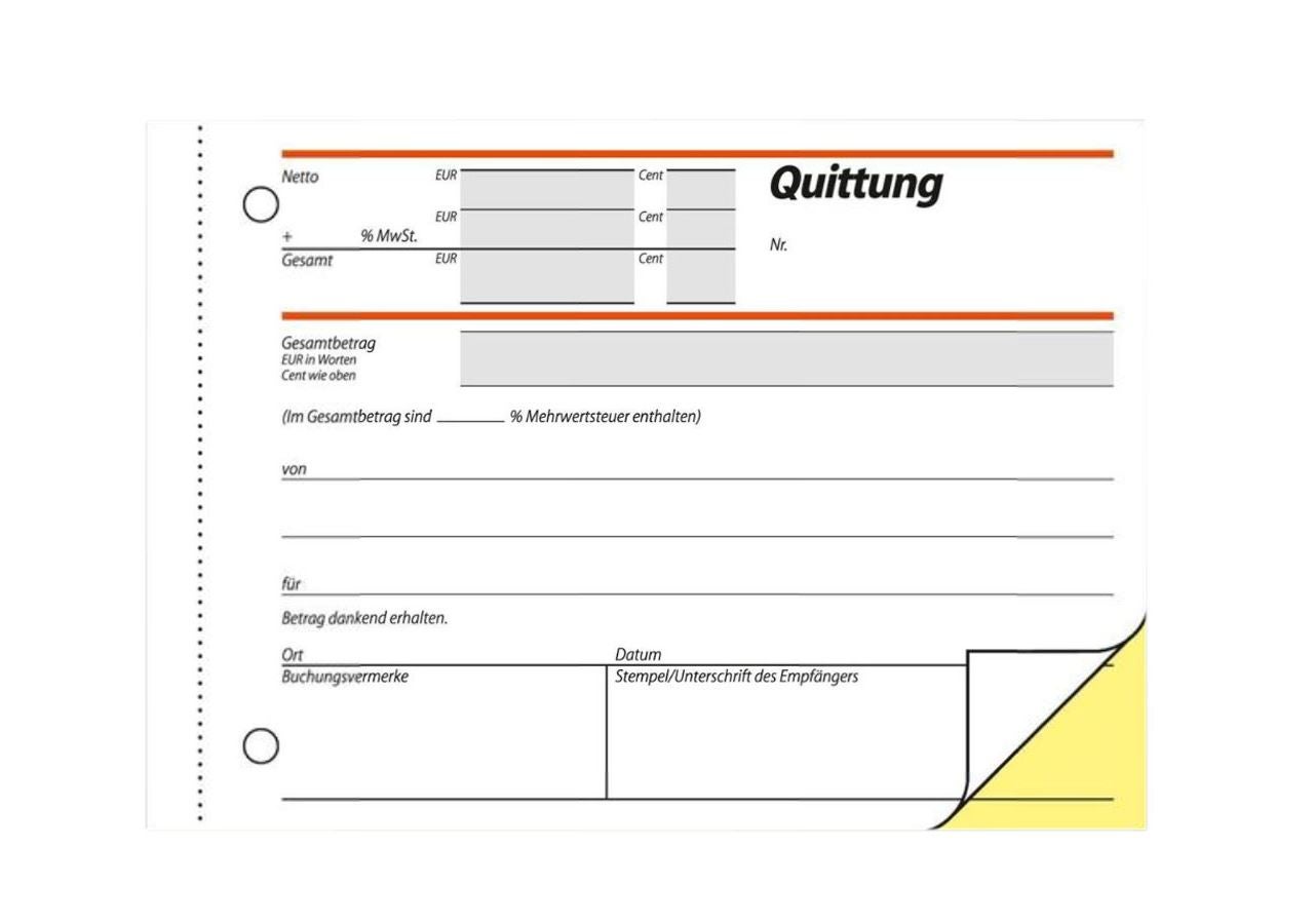 Strauss Sigel Formularbücher Quittung