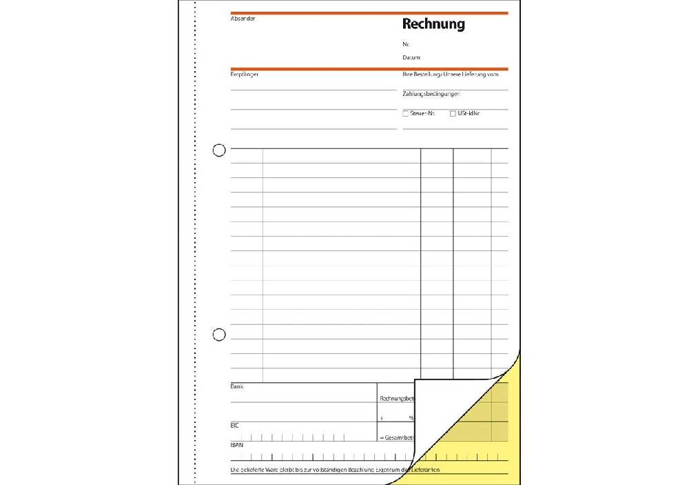 Strauss Sigel Formularbücher Rechnung
