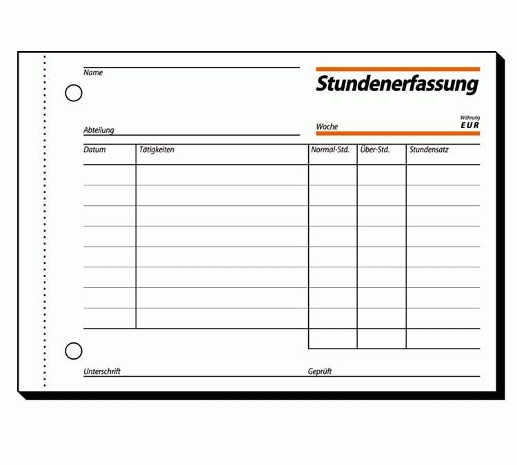 Strauss Sigel Formularbücher Stundenerfassung