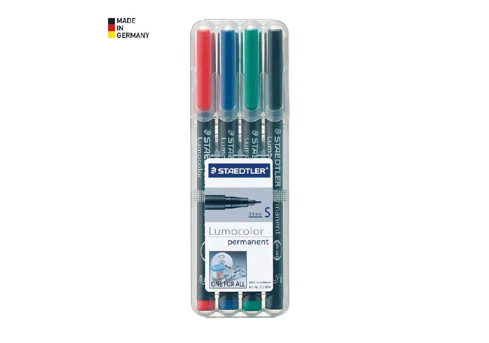 Strauss STAEDTLER Lumocolor permanent, 4er Etui