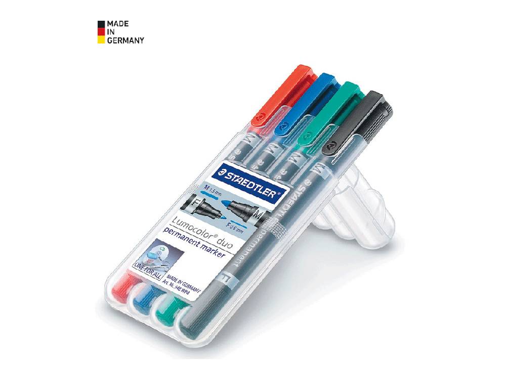 Strauss STAEDTLER Lumocolor Permanent Duo, 4er Etui