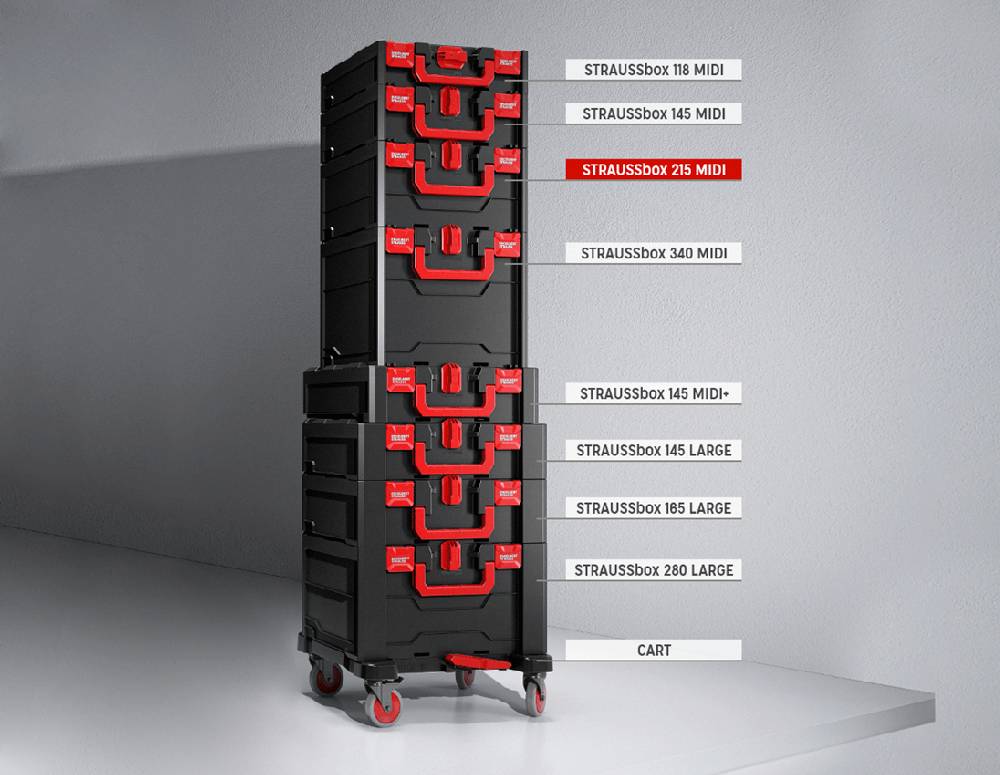 Strauss STRAUSSbox Werkzeug-Set 215 midi Allround Profi